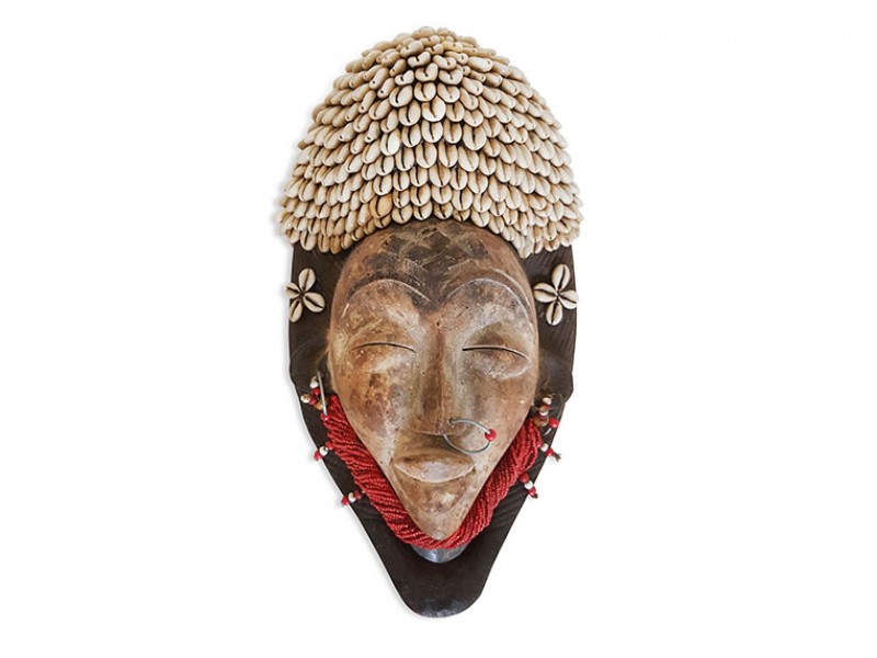 Punu Mask with Cowrie Shell Detail Punu Mask with Cowrie Shell Detail